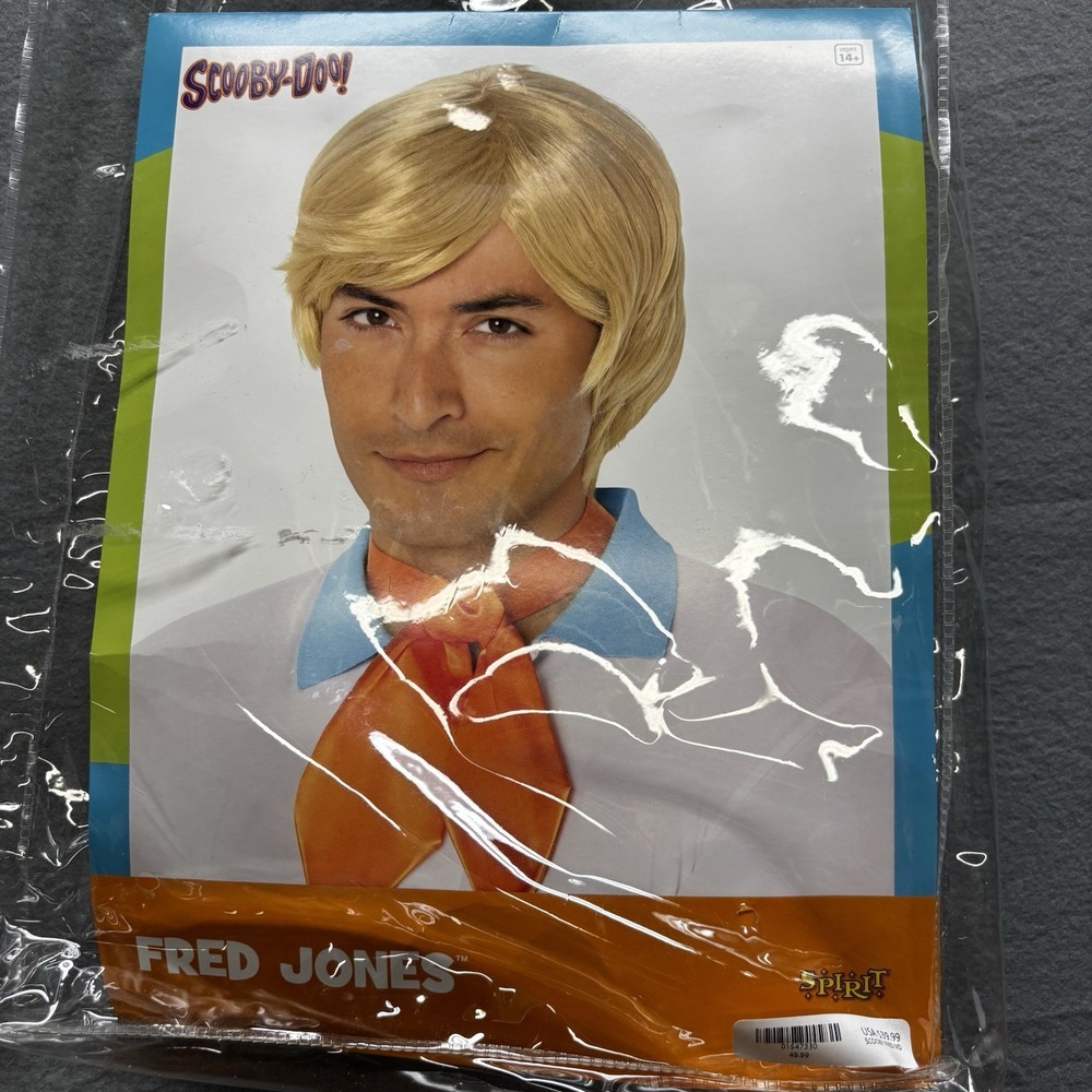 Halloween Costume Scooby Doo Fred Adult Medium 3 Piece No Wig